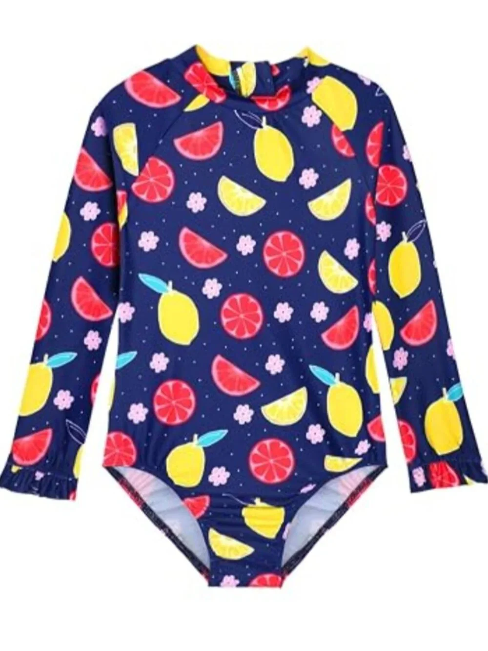Alakuoti Long Sleeve One Piece Ruffle Swimsuit for Toddler